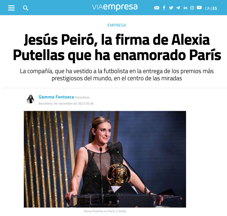 Via Empresa: JESUS PEIRO enamora París con Alexia Putellas