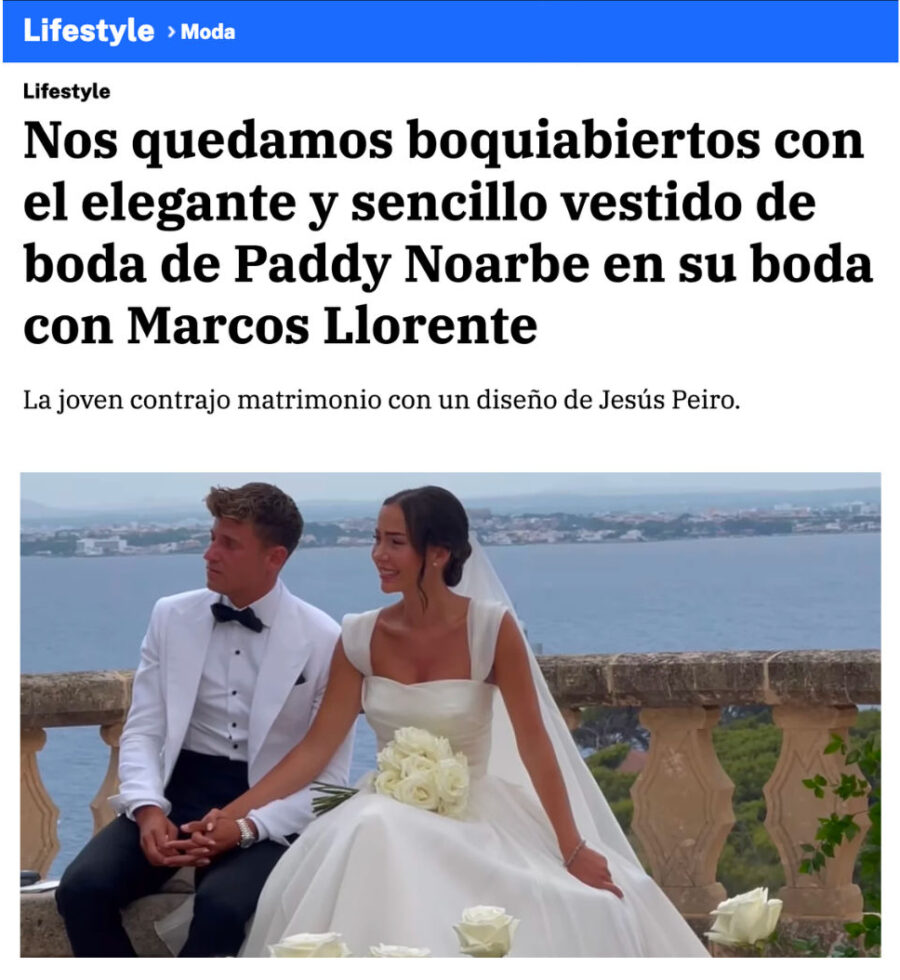 JESUS PEIRO en Lifestyle: El vestido de novia de Paddy Noarbe